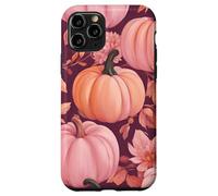 Cute Fall Themed Pink Pumpkin Flower Autumn Leaves Purple Coque pour iPhone 11 Pro