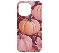 Cute Fall Themed Pink Pumpkin Flower Autumn Leaves Purple Coque pour iPhone 14 Pro Max