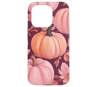 Cute Fall Themed Pink Pumpkin Flower Autumn Leaves Purple Coque pour iPhone 15 Pro