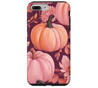 Cute Fall Themed Pink Pumpkin Flower Autumn Leaves Purple Coque pour iPhone 7 Plus/8 Plus