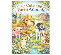 Cute Farm Animals: A lovingly designed coloring book for children - with an online bonus in 5 languages: German, English, French, Spanish and Italian