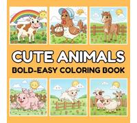 Cute Farm Animals Coloring Book for Kids Ages 3-7: Adorable Cartoon Cows, Chickens, Horses, and More!: Easy and Fun Coloring Pages Featuring Smiling ... Scenes to Spark Creativity in Little Artists