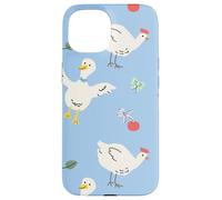 Cute Farmhouse Chicken Pattern with Country Cottage Style Coque pour iPhone 15