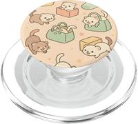 Cute Ferret Cartoon Kawaii Pastel Animal Playtime Art PopSockets PopGrip pour MagSafe