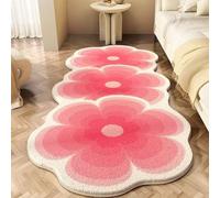 Cute Flower Bath Mat, Flower Pattern Non-Slip Washable Rugs Floor Mat, Bathroom Rugs Non Slip Washable High Absorbent Easy to Clean (Style 2-Pink)