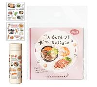 Cute Food Stickers, Fun Journal Labels, 3.14x3.14 Inches Portable 1 Pack with DIY Feature, Classroom Decoration, Creative Notebook Sticker with Colorful Style, School Supply for Student and Adult