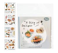 Cute Food Stickers, Fun Journal Labels, 3.14x3.14 Inches Portable 1 Pack with DIY Feature, Classroom Decoration, Creative Notebook Sticker with Colorful Style, School Supply for Student and Adult