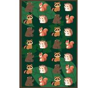 Cute Forest Animals: Animal Notebook in ear, Squirrel, Raccoon and Hedgehog│Wide Linedlin Pages│6” x 9”│110 pages│Journal for Adults, Kids, Children, School, Homeschool, Gift, Work, Student