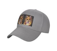 Cute Fox Casquette de baseball unisexe en coton incurvé classique avec motif imprimé sur le devant, casquette en sergé respirant avec boucle en métal réglable, gris, Taille unique