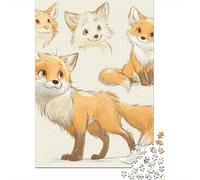Cute Fox Character Design Puzzle 1000 Pièces Educa Jouet en Bois Jeu D'Intelligence Décoration Intérieure Jeu Éducatif Challenge Toy Adultes Et Enfants À Partir De 14 Ans 52x38cm/1000pcs