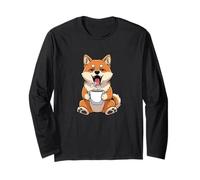 Cute Fox Coffee Lover Morning Cafeine Fix Manche Longue
