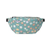 Cute Fox Grand sac banane à bandoulière, cadeau pour profiter du sport, festival, entraînement, voyage, course à pied, décontracté, noir, taille unique, Noir , Taille unique