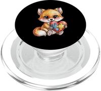 Cute Fox Holding Autism Puzzle Cœur Neurodiversité Soutien PopSockets PopGrip pour MagSafe