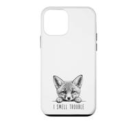 Cute Fox I Smell Trouble Peeking Art réaliste pour Amoureux des Animaux Coque pour iPhone 12 Mini
