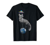 Cute Fox Lover Retro Funny Earth Animal Space Yeux Bleus T-Shirt