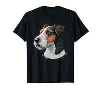 Cute Fox Terrier Wire Lover Colorful Art Dog Mom Dog Dad Men T-Shirt