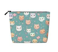 Cute Fox Trousse de toilette de voyage polyvalente - Trousse de maquillage en faux chanvre pour multi-usage - Organiseur d'accessoires cosmétiques, Noir , Taille unique