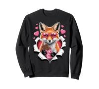 Cute Fox with Hearts and Chocolate Valentine Sweatshirt