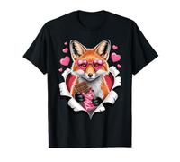 Cute Fox with Hearts and Chocolate Valentine T-Shirt