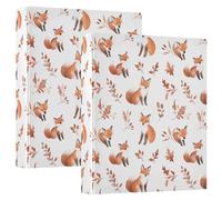 Cute Foxs Lot de 2 classeurs à 3 anneaux en D A4 avec 200 feuilles pour enfants, fournitures scolaires, femmes et hommes