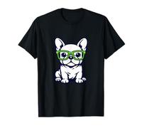Cute French Bulldog Graphic with Glasses Pop Art Frenchie T-Shirt