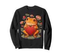 Cute Frog Floral Heart Cottagecore Aesthetic Sweatshirt