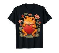 Cute Frog Floral Heart Cottagecore Aesthetic T-Shirt