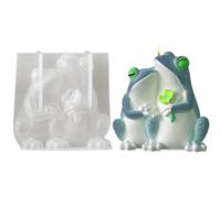 Cute Frog Mold - Candle Making Silicone Tool, Animal Figure Casting Shape with Smooth Interior, DIY Wax Resin Craft Accessory Reusable Style, Home Art Creation Form