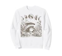 Cute Frog Mushroom Moon Witchy Fairy Grunge Vintage Graphic Sweatshirt