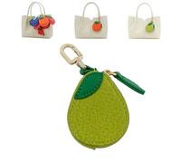 Cute Fruit Coin Purse Bag Charm Accessories, Strawberry Coin Purse, Fruit Coin Purse Keychain, Waterproof Leather Fruit Bag Charm for Girl Women (08)