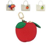Cute Fruit Coin Purse Bag Charm Accessories, Strawberry Coin Purse, Fruit Coin Purse Keychain, Waterproof Leather Fruit Bag Charm for Girl Women (09)