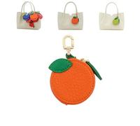 Cute Fruit Coin Purse Bag Charm Accessories, Strawberry Coin Purse, Fruit Coin Purse Keychain, Waterproof Leather Fruit Bag Charm for Girl Women (01)