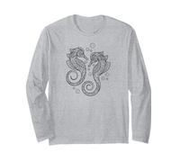 Cute Funny Girls Womens Kids Mandala Seahorse Lover Manche Longue