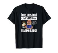 Cute Funny Kawaii Kids Reading Read Books Capybara Lover T-Shirt