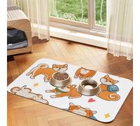 Cute Funny Shiba Inu,Waterproof Pet Feeding Mat,PU Leather Placemats for Cat Dog Water Bowl,Food Mats,30x45cm