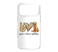 Cute Funny Womens Peace Love Golden Retriever Dog Lover Coque pour iPhone 17 Pro Max