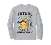 Cute Future Meteorologist Boy Kids Junior Weather Scientist Manche Longue