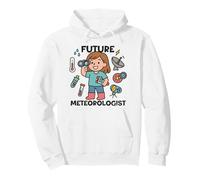 Cute Future Meteorologist Kids Girl Weather Scientist White Sweat à Capuche