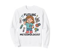 Cute Future Meteorologist Kids Girl Weather Scientist White Sweatshirt