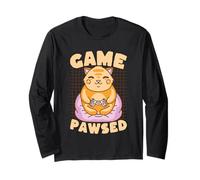 Cute Gamer Cat Jeu vidéo Lover Pun Art Manche Longue