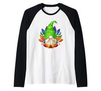 Cute Garden GNOME with Lotus Flower for Mom & Yoga Teacher Manche Raglan