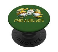 Cute Gardening Gnome Graphic Make A Little Wish Dandelion PopSockets PopGrip Adhésif