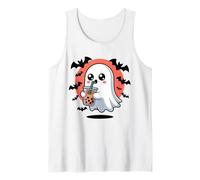 Cute Ghost Boba Tea Kawaii Bubble Drink Funny Halloween Crew Débardeur