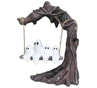 Cute Ghost Decor | Swinging Ghost Halloween Figurine Table Decoration | Spooky Party Supplies for Indoor Outdoor Bedroom, Desk, Bookshelf, Kitchen, Tabletop, Cabinet | Funny Scary Ornament for Holiday