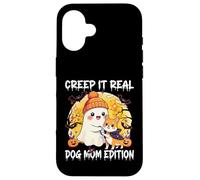 Cute Ghost Dog Mom Halloween Creep It Real Edition Coque pour iPhone 16
