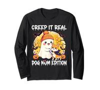 Cute Ghost Dog Mom Halloween Creep It Real Edition Manche Longue