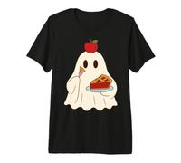 Cute Ghost Eating Pie Halloween Fall Autumn Apple Lover T-Shirt Haut de Gamme