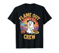 Cute Ghost Flame Out Crew Firefighter Ghost Funny Halloween T-Shirt