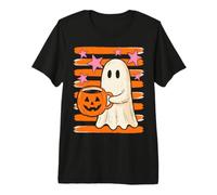 Cute Ghost Halloween Coffee Lover Spooky Season Pumpkin T-Shirt Haut de Gamme