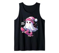 Cute Ghost Hey Boo! Christmas Lights Skateboard Ghost Kid Débardeur